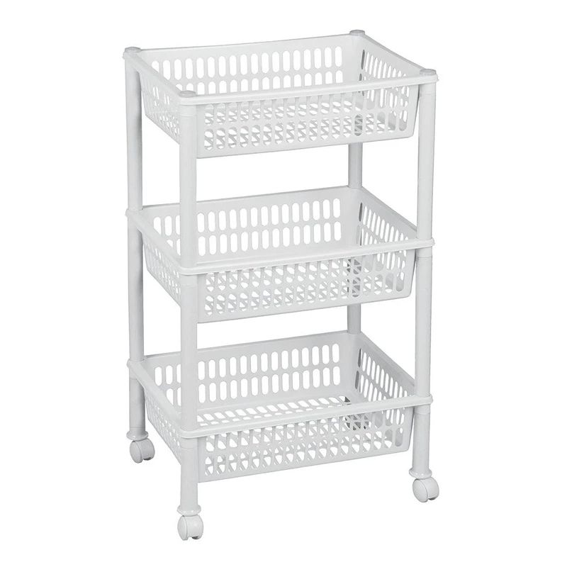 Plaukts ar riteņiem. 294 mm x 685 mm x 29 mm. balts